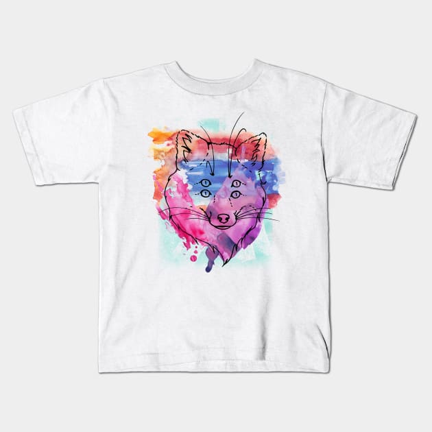 Mystical creature watercolor Kids T-Shirt by NJORDUR